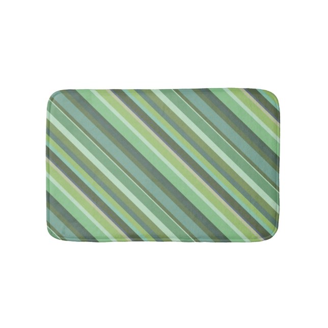 Tapis De Bain Bandes diagonales vert olive (Devant)