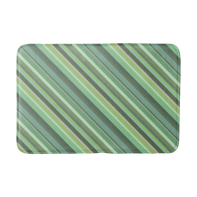 Tapis De Bain Bandes diagonales vert olive (Devant)