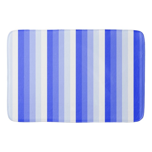 Tapis De Bain Bandes d'ombre bleu royal (Devant)