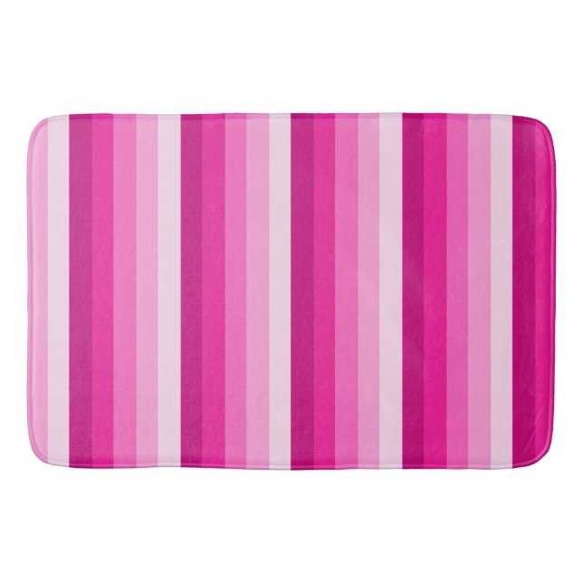 Tapis De Bain Bandes d'ombre rose chaud (Devant)