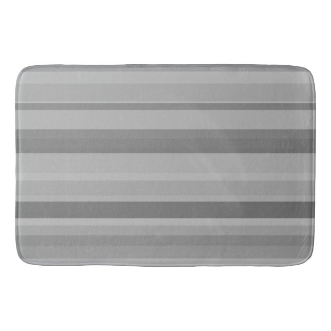 Tapis De Bain Bandes horizontales grises (Devant)