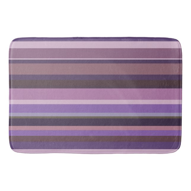 Tapis De Bain Bandes horizontales mauves (Devant)