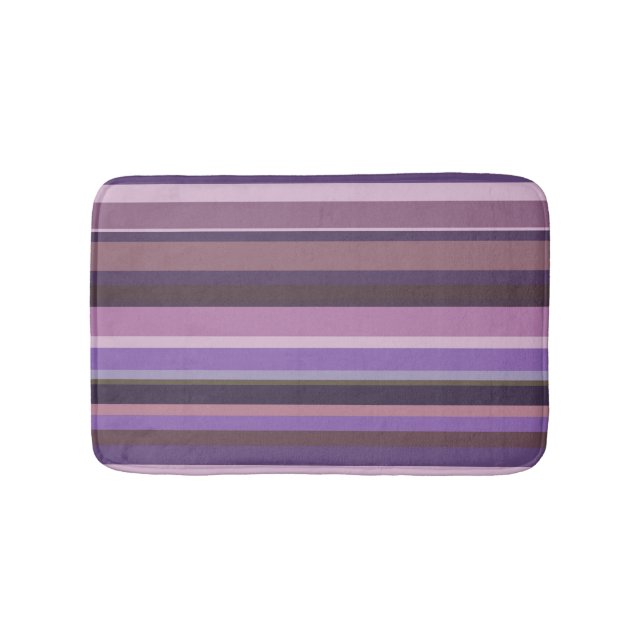 Tapis De Bain Bandes horizontales mauves (Devant)
