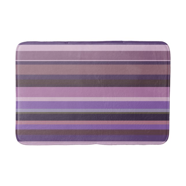 Tapis De Bain Bandes horizontales mauves (Devant)