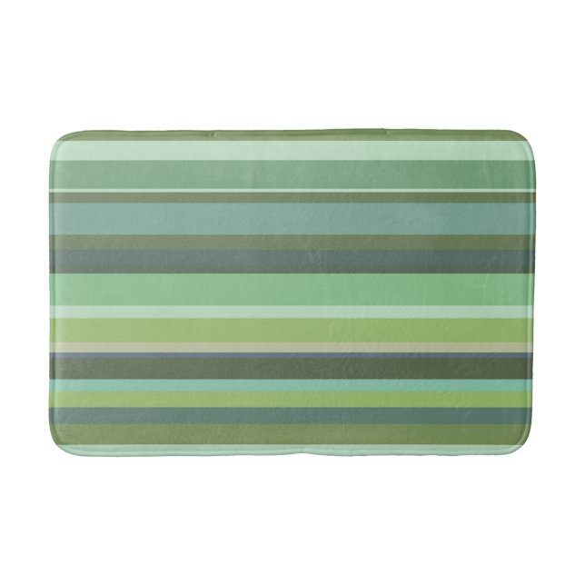 Tapis De Bain Bandes horizontales vert olive (Devant)