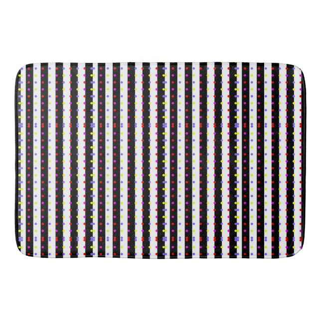 Tapis De Bain Bandes pois formes géométriques art motif (Devant)