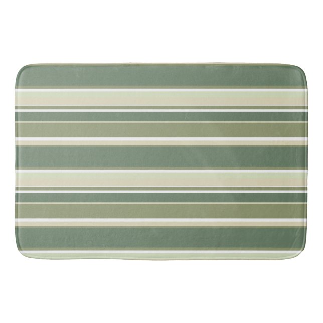 Tapis De Bain Bandes vert olive (Devant)