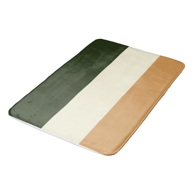 Tapis De Bain Bandes vertes et oranges (Angle)