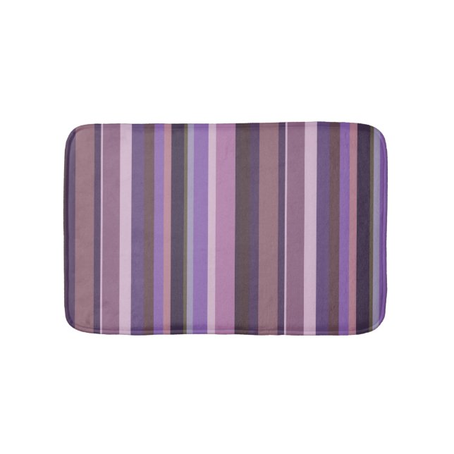 Tapis De Bain Bandes verticales mauves (Devant)