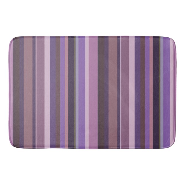Tapis De Bain Bandes verticales mauves (Devant)