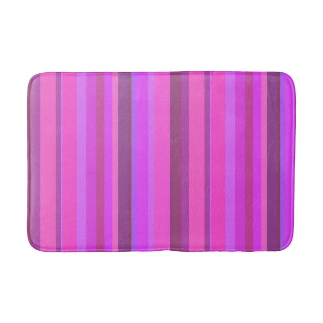 Tapis De Bain Bandes verticales roses (Devant)