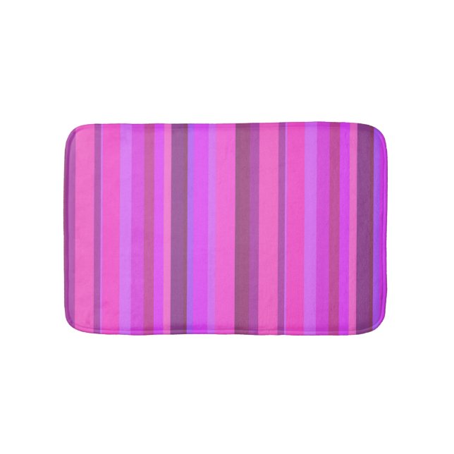 Tapis De Bain Bandes verticales roses (Devant)