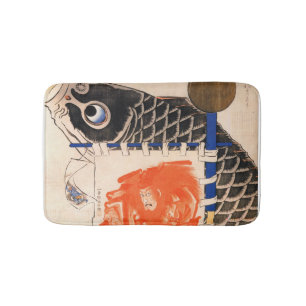 Tapis De Bain Bannière de Kuniyoshi pour le festival de garçon