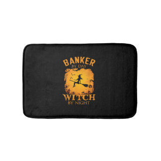 Tapis De Bain Banquier par jour Sorcière par nuit Halloween fun
