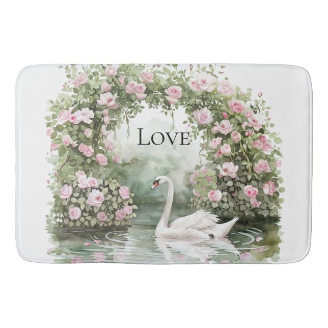 Tapis De Bain Baptême de mariage floral de lac des cygnes de ros (Devant)