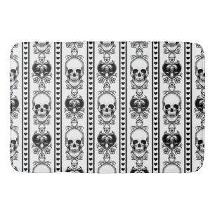 Tapis De Bain Baroque Crâne Motif blanc