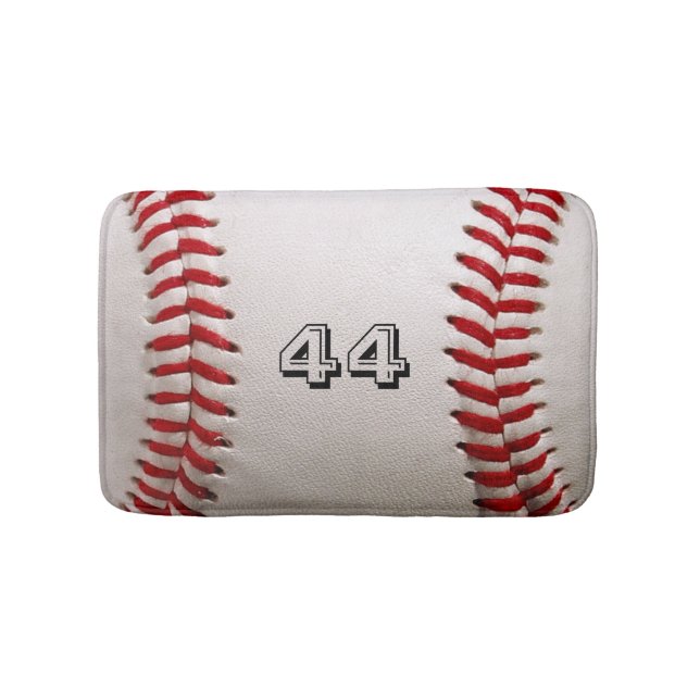 Tapis De Bain Baseball Blanc Classique avec Numéro de Maillot Pe (Devant)