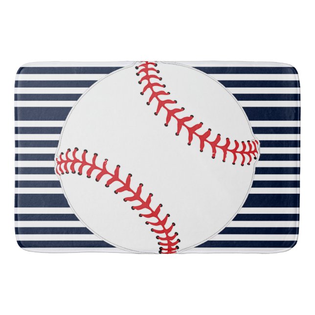 Tapis De Bain Baseball Stripes Design Bain Mat (Devant)