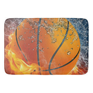 Tapis De Bain Basket-ball à flammes
