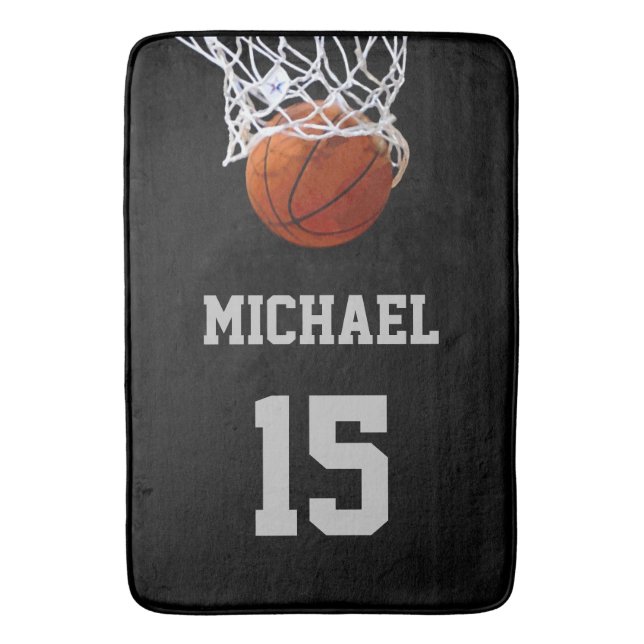 Tapis De Bain Basket-ball Votre nom (devant Vertical)