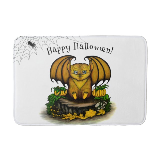 Tapis De Bain Bat d'Halloween mignonne (Devant)