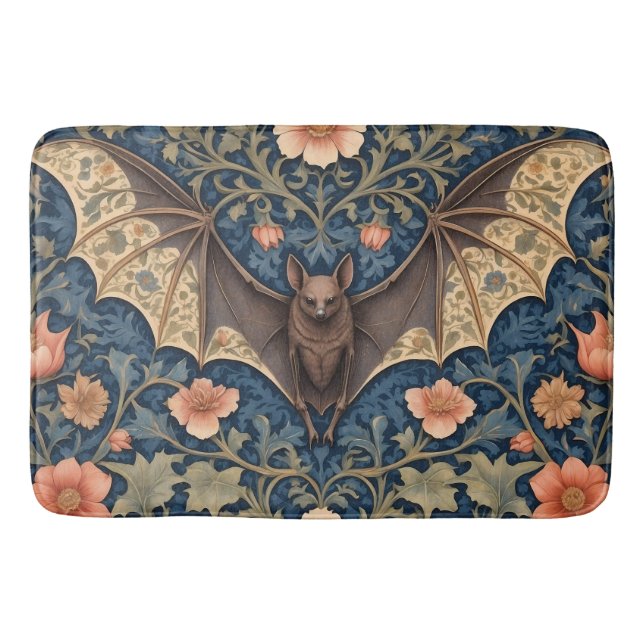 Tapis De Bain Bat volant élégant William Morris Inspiré Floral (Devant)