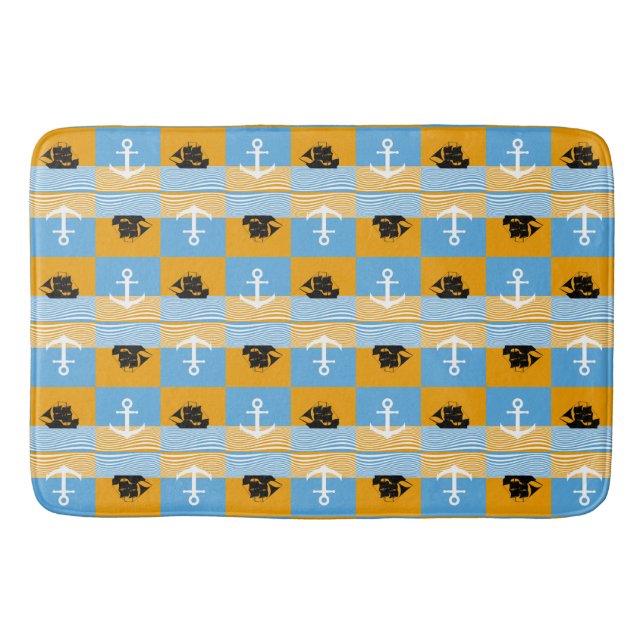 Tapis De Bain Bateau à voile et motif d'ancre (Devant)