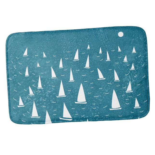 Tapis De Bain Bateau à voiles nautique (Sailing boat yacht regatta nautical bath mat)