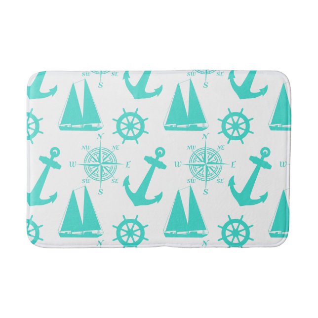 Tapis De Bain Bateau côtier bleu turquoise (Devant)