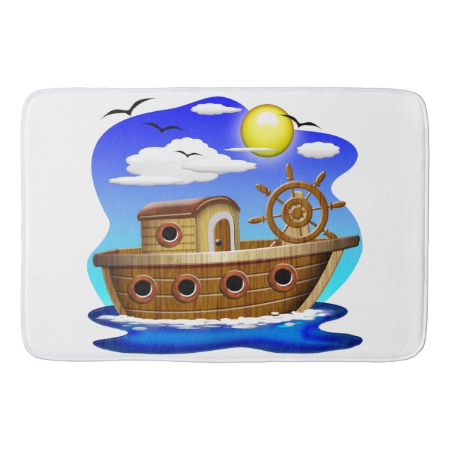 Tapis De Bain Bateau de pêche dessin animé  (Devant)
