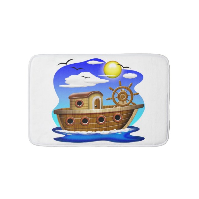 Tapis De Bain Bateau de pêche dessin animé  (Devant)