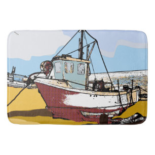 Tapis De Bain Bateau de pêche pittoresque