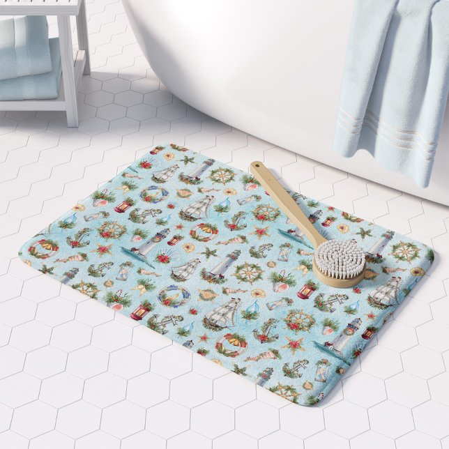 Tapis De Bain Bateau des phares nautiques du littoral de Noël (Créateur téléchargé)