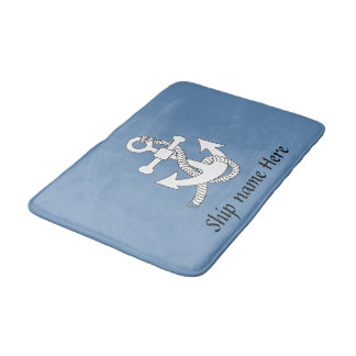 Tapis De Bain Bath Mat - Ancre portant le nom du navire