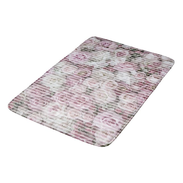 Tapis De Bain Bath Mat - Collage Rose victorien (Angle)