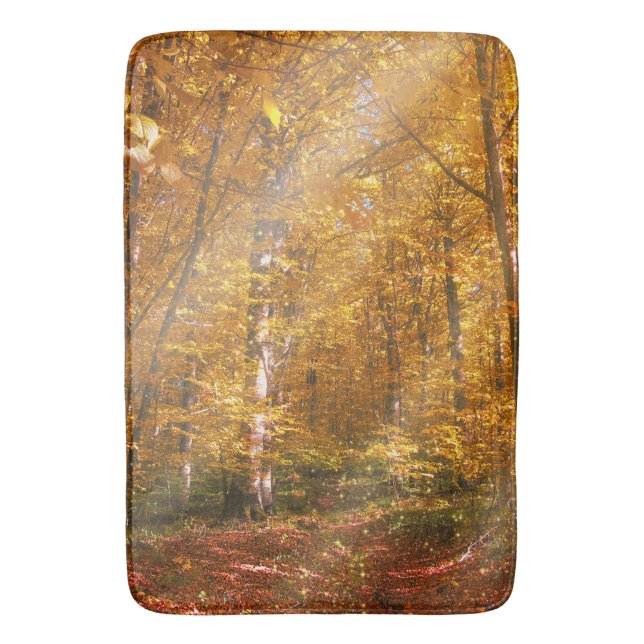 Tapis De Bain Bath Mat Forêt d'automne Gold Rays (devant Vertical)