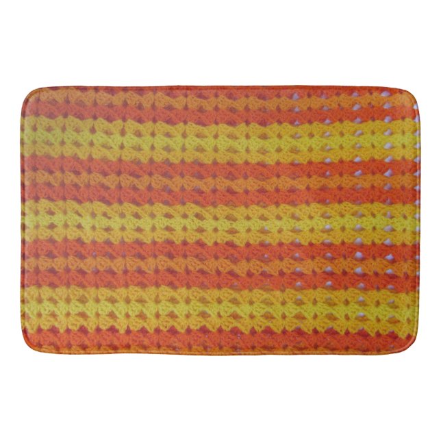 Tapis De Bain Bath Mat - Motif afghan orange (Devant)