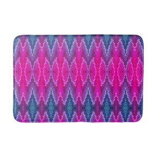 Tapis De Bain Bath Mat - Motif de kaléidoscope rose et bleu