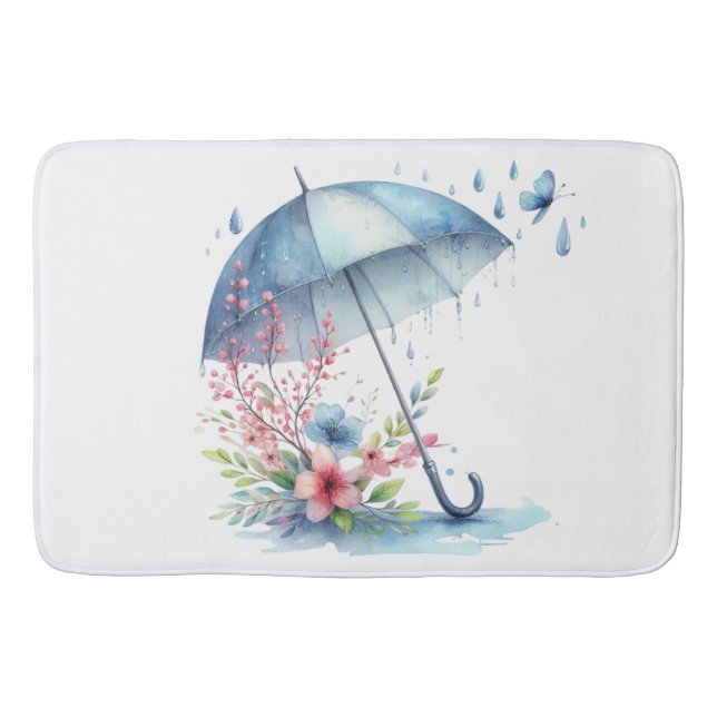 Tapis De Bain Bath Mat-Spring- Umbrella Bathroom Set (Devant)