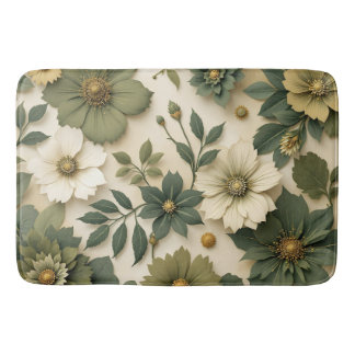 Tapis De Bain Bath Mats & Rugs green flowers pattern