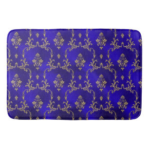 Tapis De Bain Bath Tapis-Bleu et or