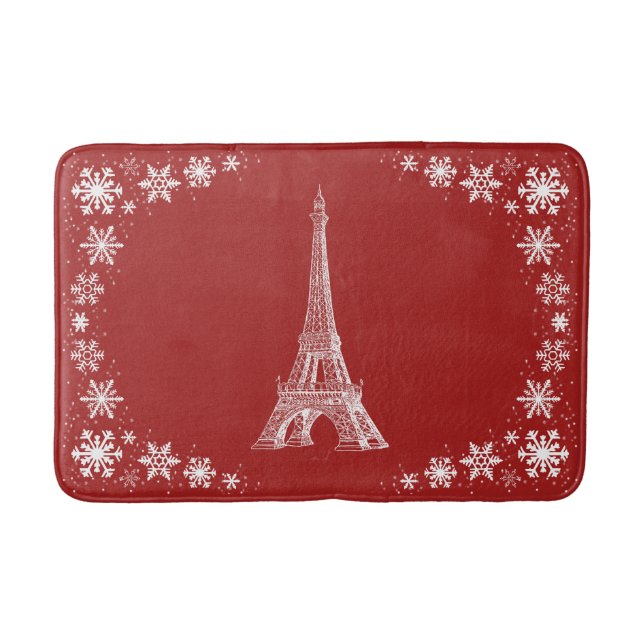 Tapis De Bain Bathmat blanc rouge neige (Devant)