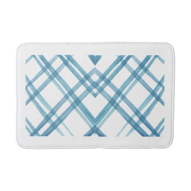 Tapis De Bain Bathmat Motif géométrique - Gras bleu contemporain (Devant)