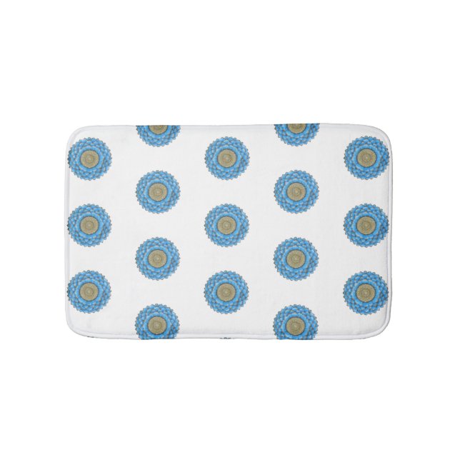 Tapis De Bain Bathroom mat with hand- drawn mandala design (Devant)