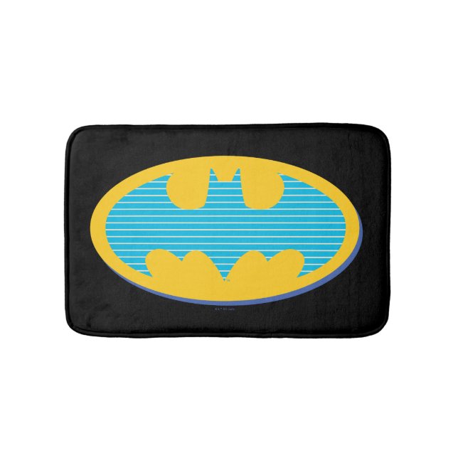 Tapis De Bain Batman | Symbole Cyan Stripes (Devant)