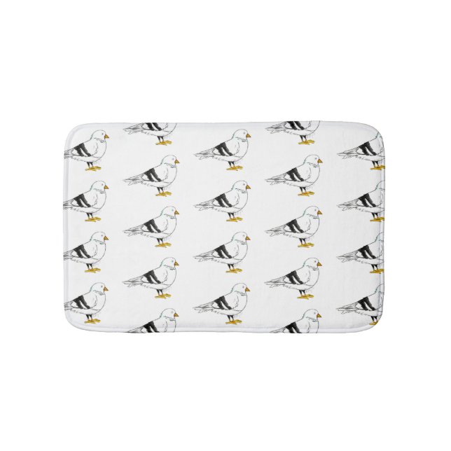 Tapis De Bain Beach Gull Seagull New York City Pigeon Bird (Devant)