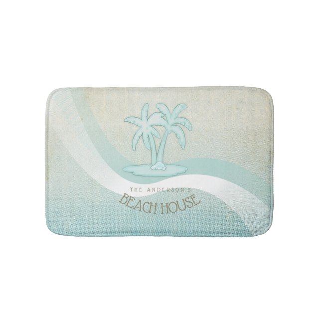 Tapis De Bain Beach House Palm Trees Aqua ID623 (Devant)