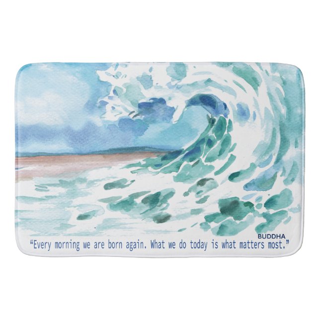 Tapis De Bain Beach Ocean Buddism Citation spirituelle Inspirati (Devant)