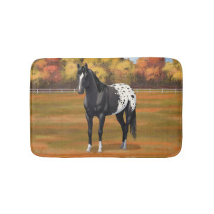 Tapis De Bain Beau Appaloosa Noir Quarter Horse Stallion