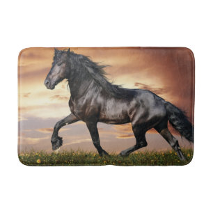 Tapis De Bain Beau Cheval Noir